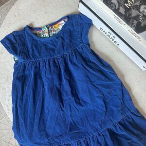 Mini Boden Easy Everyday Dress‎ Short Sleeve Corduroy Dress in Blue Size 7-8Y